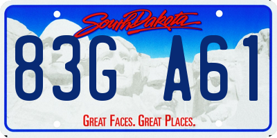 SD license plate 83GA61