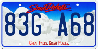 SD license plate 83GA68