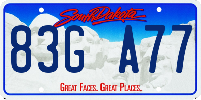 SD license plate 83GA77
