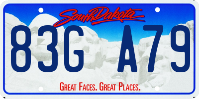 SD license plate 83GA79