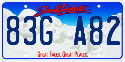 SD license plate 83GA82