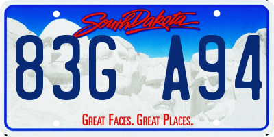 SD license plate 83GA94