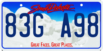 SD license plate 83GA98