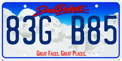 SD license plate 83GB85