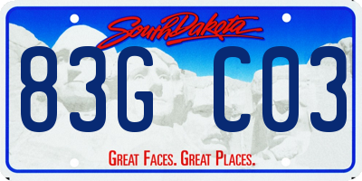 SD license plate 83GC03