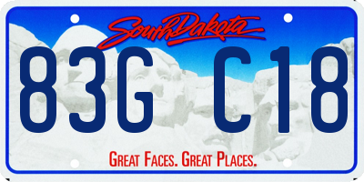SD license plate 83GC18