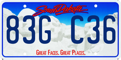 SD license plate 83GC36