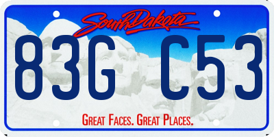 SD license plate 83GC53