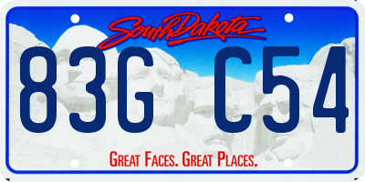 SD license plate 83GC54