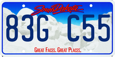 SD license plate 83GC55