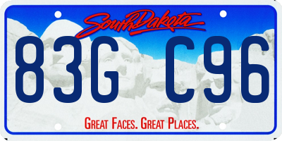 SD license plate 83GC96
