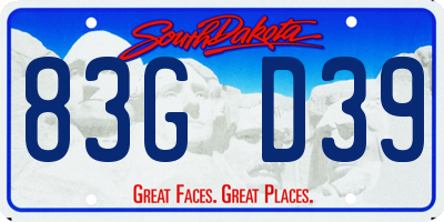 SD license plate 83GD39