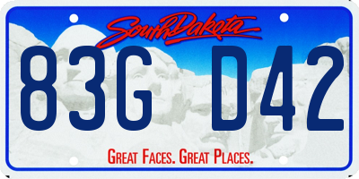 SD license plate 83GD42