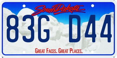 SD license plate 83GD44