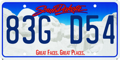 SD license plate 83GD54