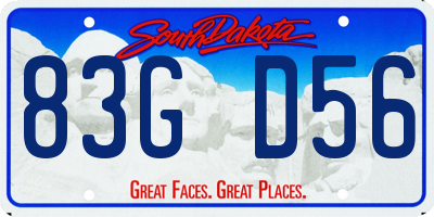 SD license plate 83GD56