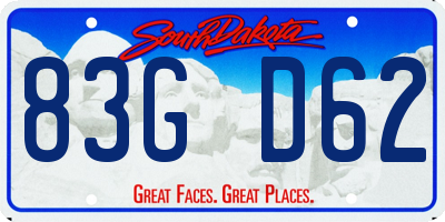 SD license plate 83GD62