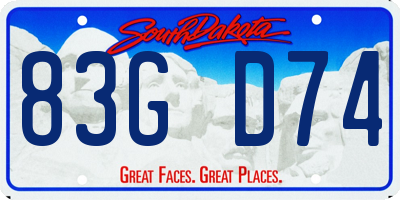 SD license plate 83GD74