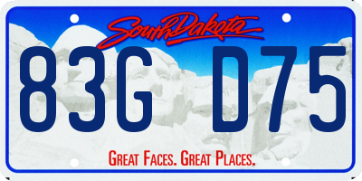 SD license plate 83GD75