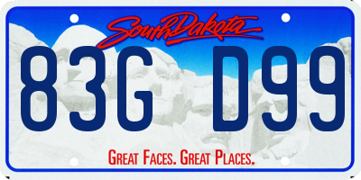 SD license plate 83GD99