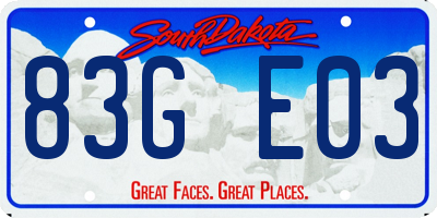 SD license plate 83GE03