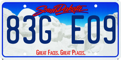 SD license plate 83GE09