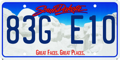 SD license plate 83GE10