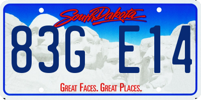 SD license plate 83GE14