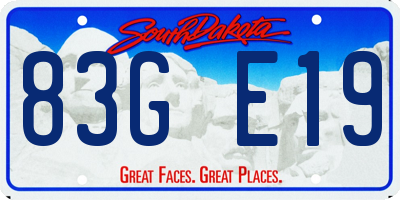 SD license plate 83GE19