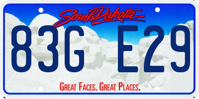SD license plate 83GE29