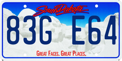 SD license plate 83GE64
