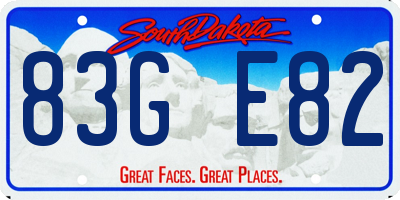 SD license plate 83GE82