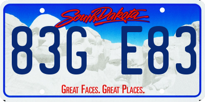 SD license plate 83GE83