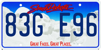 SD license plate 83GE96
