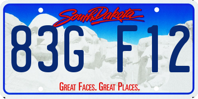 SD license plate 83GF12