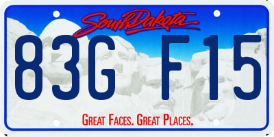 SD license plate 83GF15