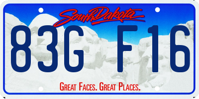 SD license plate 83GF16