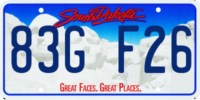 SD license plate 83GF26