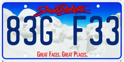 SD license plate 83GF33