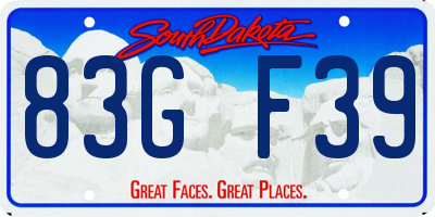 SD license plate 83GF39