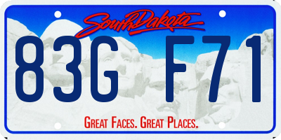 SD license plate 83GF71