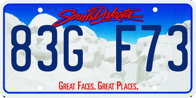 SD license plate 83GF73