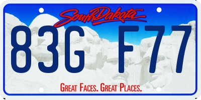 SD license plate 83GF77