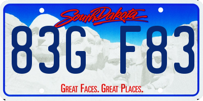 SD license plate 83GF83