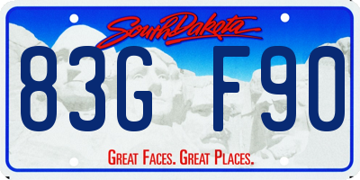 SD license plate 83GF90