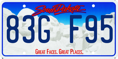 SD license plate 83GF95