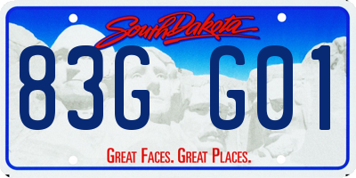 SD license plate 83GG01