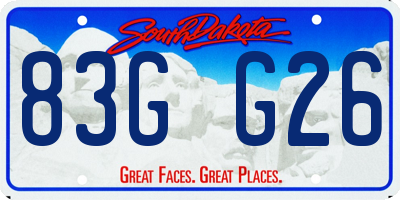SD license plate 83GG26