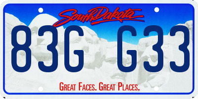 SD license plate 83GG33