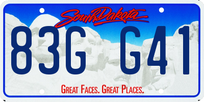 SD license plate 83GG41